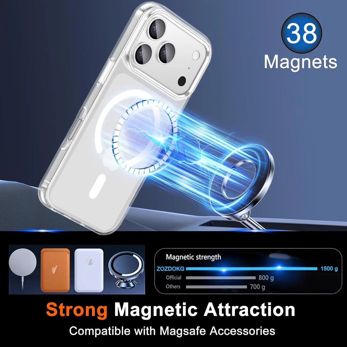 Iphone 17 Pro Max Case Clear, Magnetic Iphone 17Promax Case with Privacy Screen Protector Compatible with Magsafe Shockproof Slim Phone Case for 17 Pro Max Cover, Transparent.