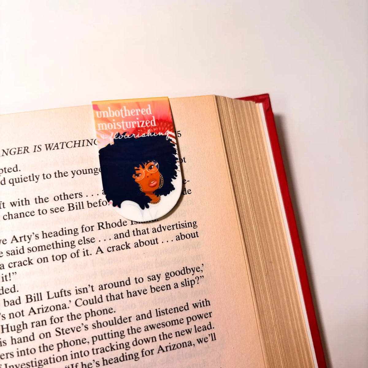 Sunflower II Magnetic Bookmark - Beautifully Illustrated Two-Sided Design for Books Notebooks Planners Journals 2" Tall Folded Size Cardstock Paper Laminated One Side