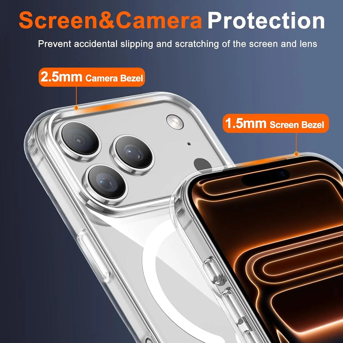 Iphone 17 Pro Max Case Clear, Magnetic Iphone 17Promax Case with Privacy Screen Protector Compatible with Magsafe Shockproof Slim Phone Case for 17 Pro Max Cover, Transparent.