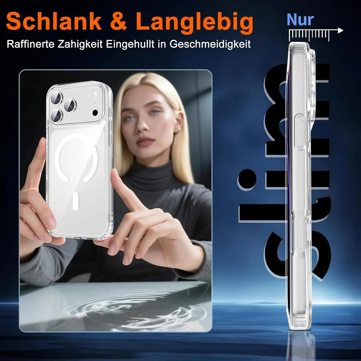 Iphone 17 Pro Max Case Clear, Magnetic Iphone 17Promax Case with Privacy Screen Protector Compatible with Magsafe Shockproof Slim Phone Case for 17 Pro Max Cover, Transparent.