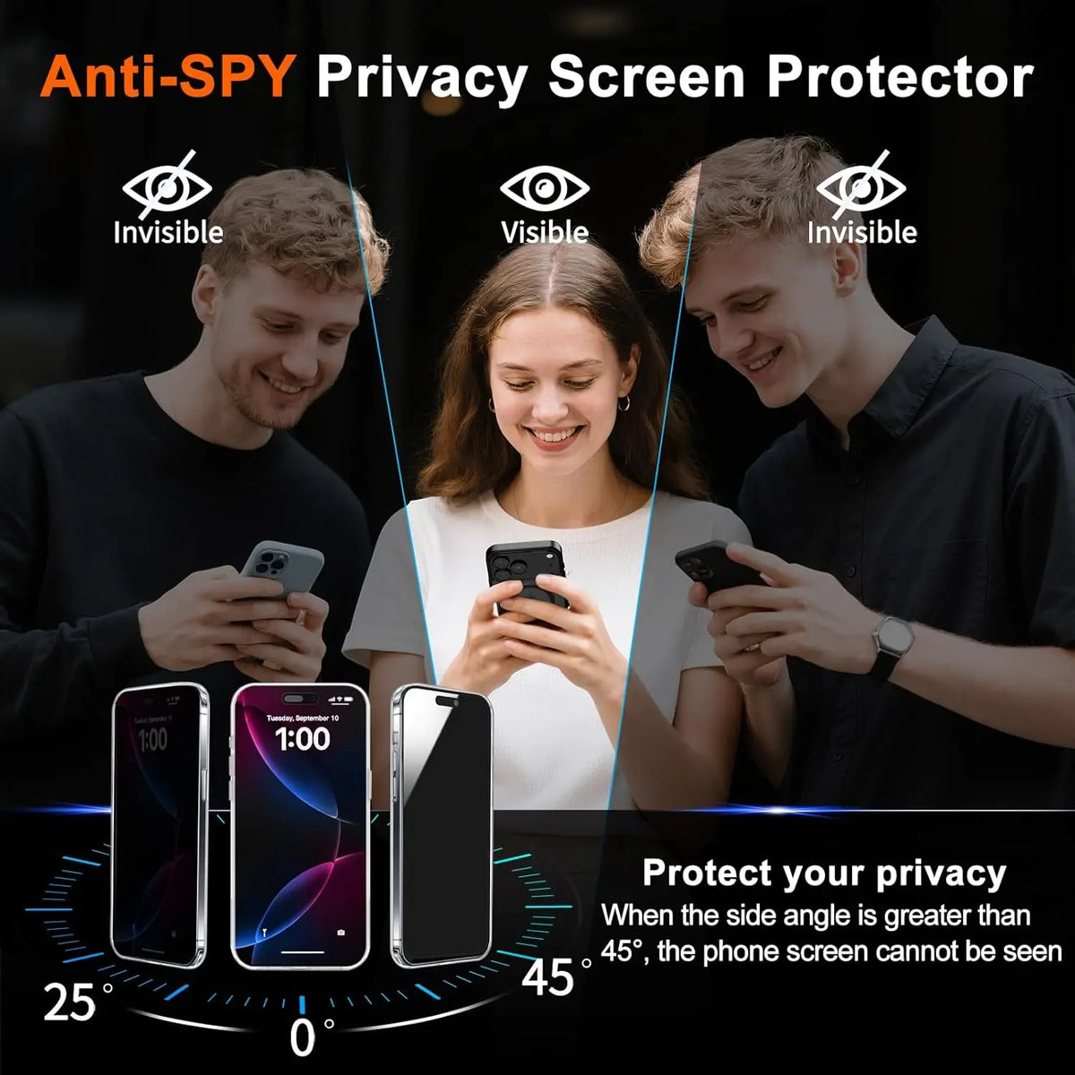 Iphone 17 Pro Max Case Clear, Magnetic Iphone 17Promax Case with Privacy Screen Protector Compatible with Magsafe Shockproof Slim Phone Case for 17 Pro Max Cover, Transparent.