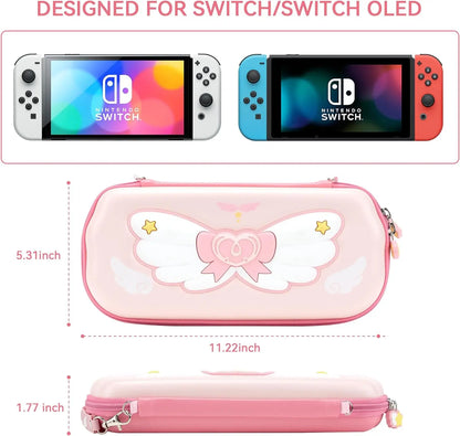 Geekshare Switch Carrying Case for Nintendo Switch/Oled,Portable Switch Case, Slim Hardshell Travel Carrying Case Fit Switch Console & Game Accessories - Star Wings Series