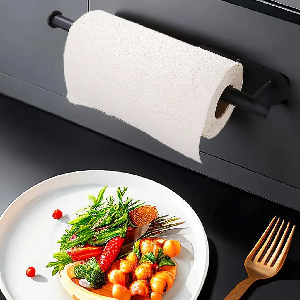 Paper Towel Holder——Easy-Install Toilet Paper Holder Self-Adhesive No-Drill Wall Mounted Stainless Steel Paper Roll Holder for Bathroom & Kitchen