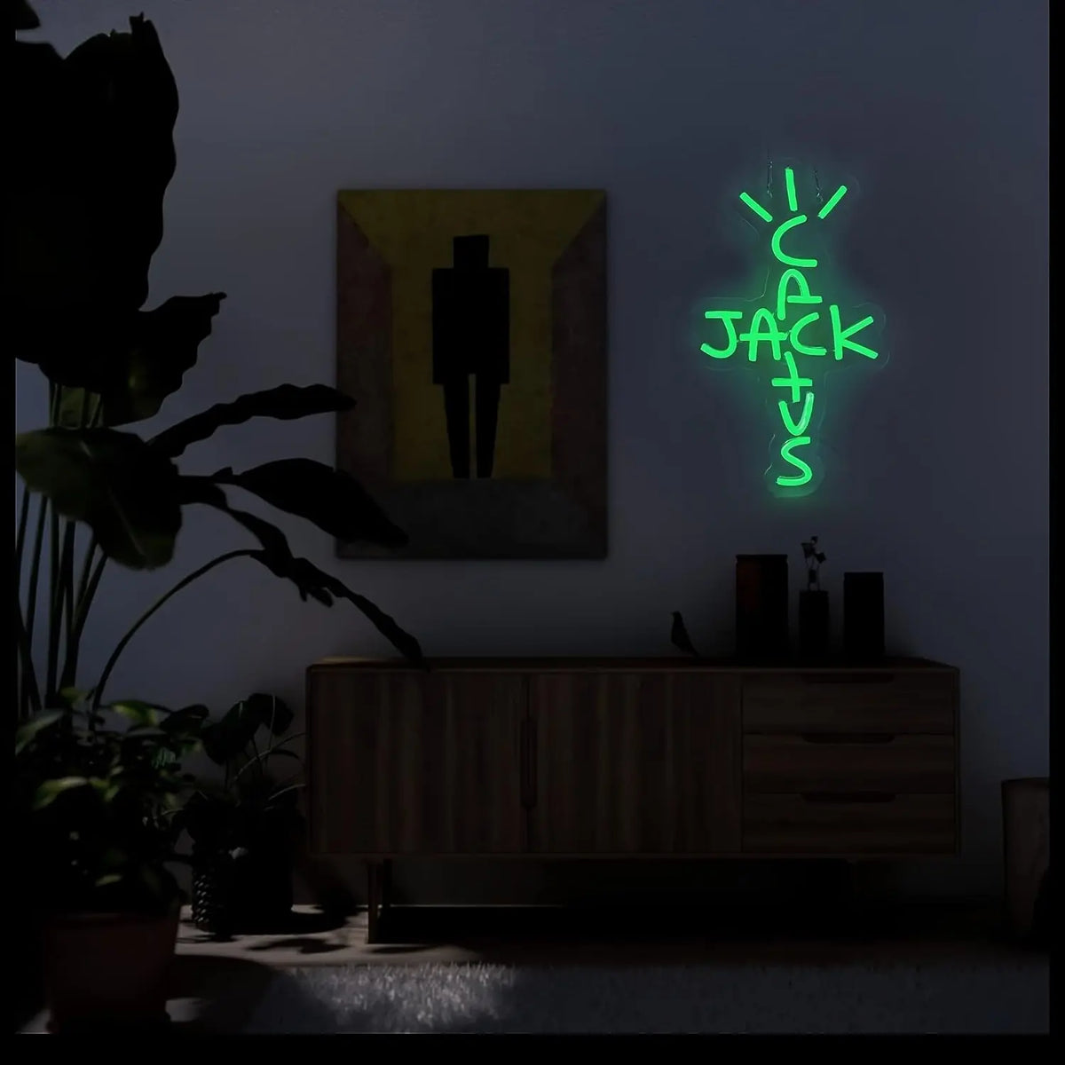 Jack Cactus Neon Sign – Dimmable Usb-Powered LED Wall Art with Hanging Chain, Perfect for Bedroom, Man Cave, Bar, Pub & Party Decor