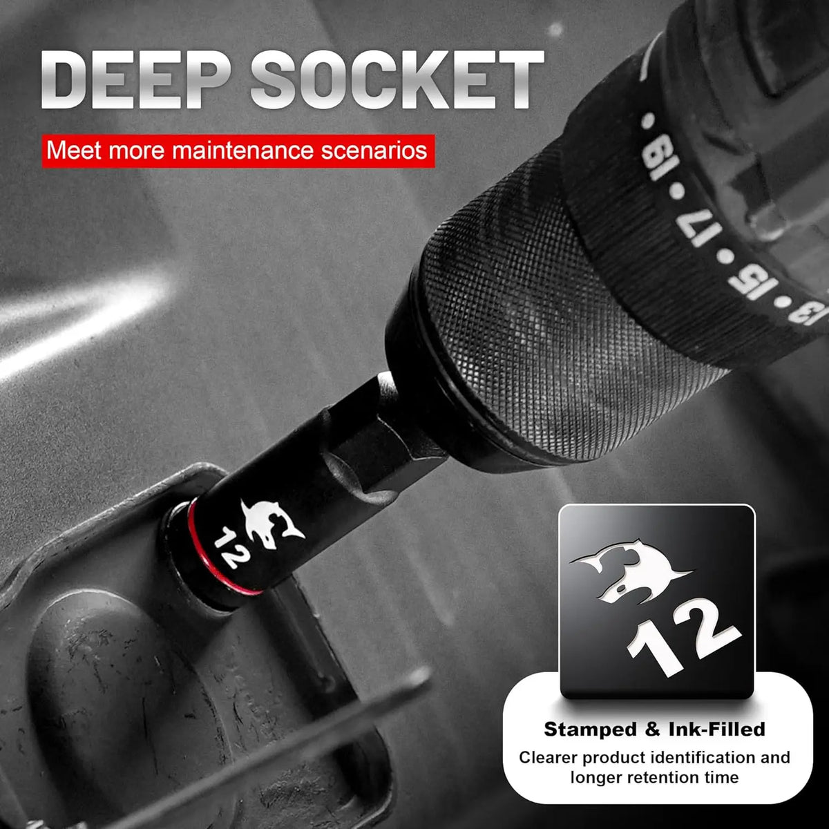 EZARC 55PCS Magnetic Impact Nut Driver Set, 1/4" Hex Shank Socket Adapter with Deep & Shallow Sockets, Wing Nut Setter, S2 Bits & Extension - Compatible with Impact Drills/Wrenches