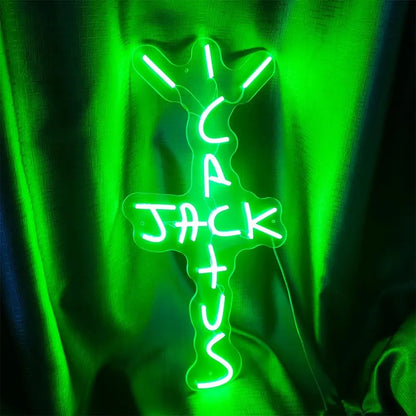 Jack Cactus Neon Sign – Dimmable Usb-Powered LED Wall Art with Hanging Chain, Perfect for Bedroom, Man Cave, Bar, Pub & Party Decor