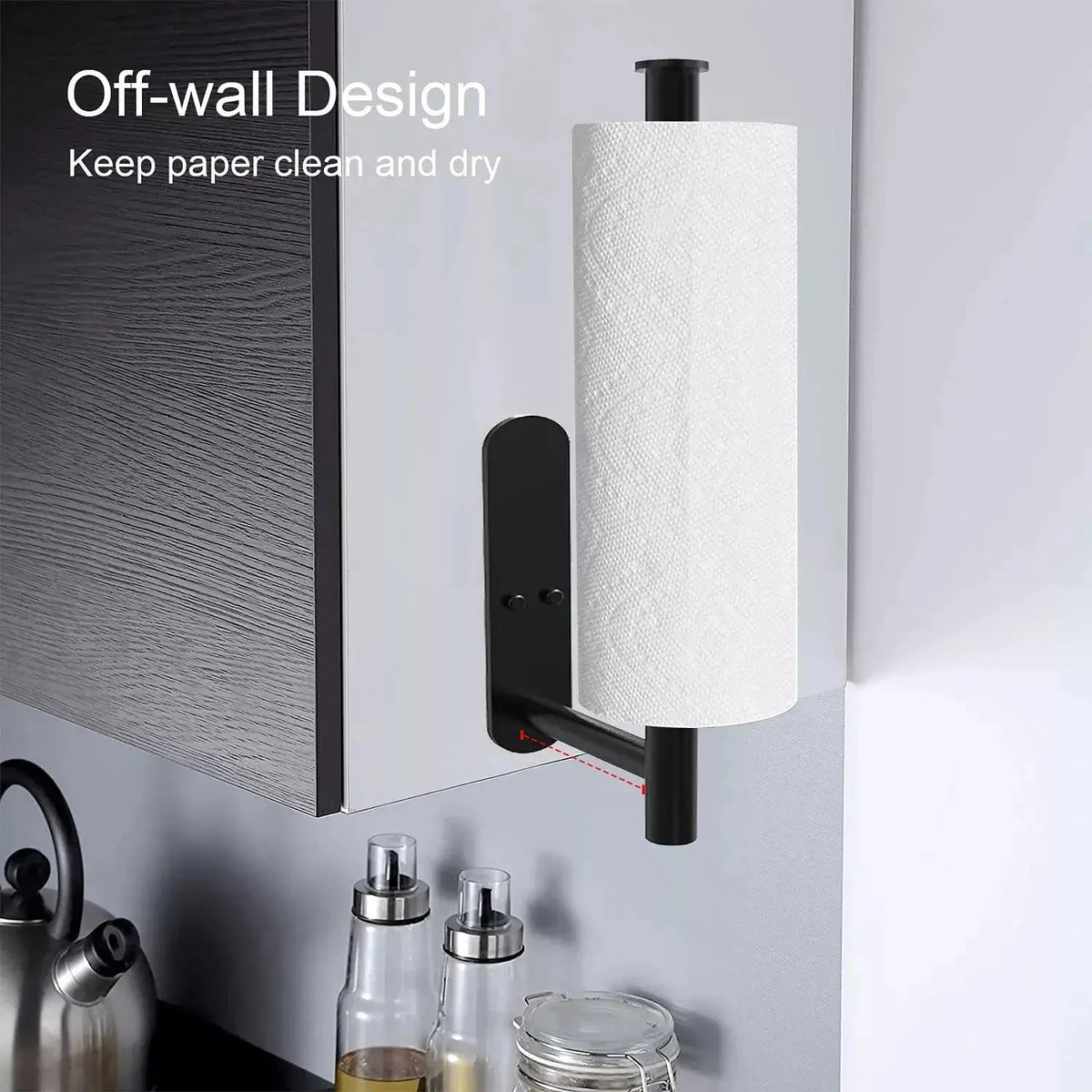 Paper Towel Holder——Easy-Install Toilet Paper Holder Self-Adhesive No-Drill Wall Mounted Stainless Steel Paper Roll Holder for Bathroom & Kitchen