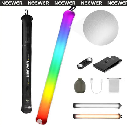 NEEWER BASICS GC30C 30W RGB Inflatable LED Tube Light – Portable Handheld Color Stick for Vlog, Photography & Party Lighting Summervibes